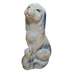 Vintage Lustreware Spaniel Dog And Puppy 6.75" Figurine